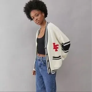 iets frans Urban Outfitters Oversized Varsity Cardigan Size Small